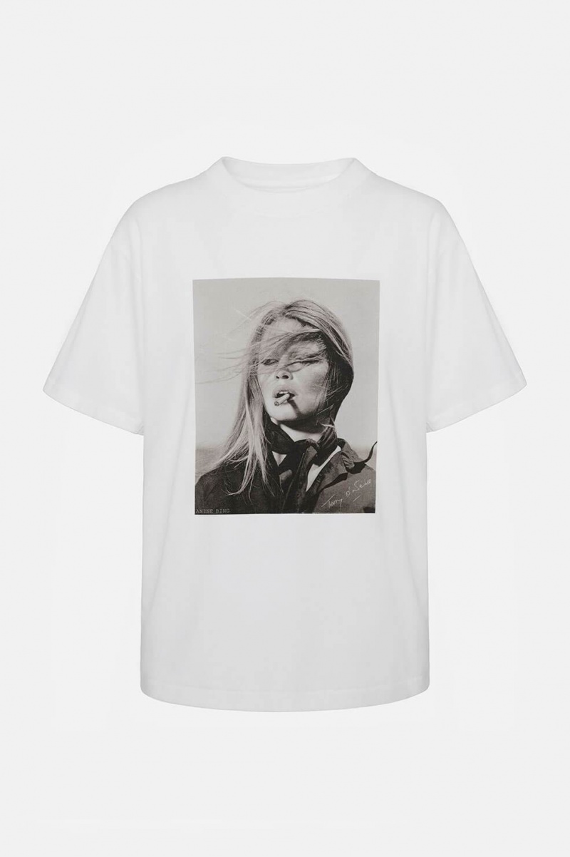 T Shirts Anine Bing Ida AB x TO x BRIGITTE BARDOT Blanche Femme | JJL-6246017